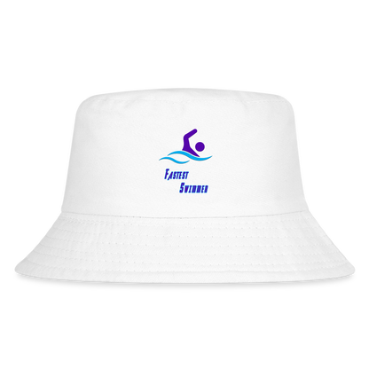 Fastest Swimmer - Kid's Bucket Hat - white