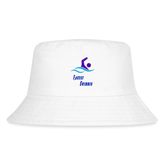 Fastest Swimmer - Kid's Bucket Hat - white